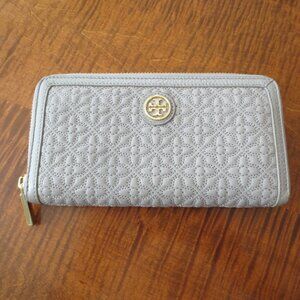 Tory Burch Grey Leather Wallet